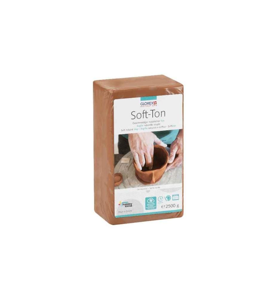 GLOREX - Modelliermasse Soft-Ton 2500g, Terracotta