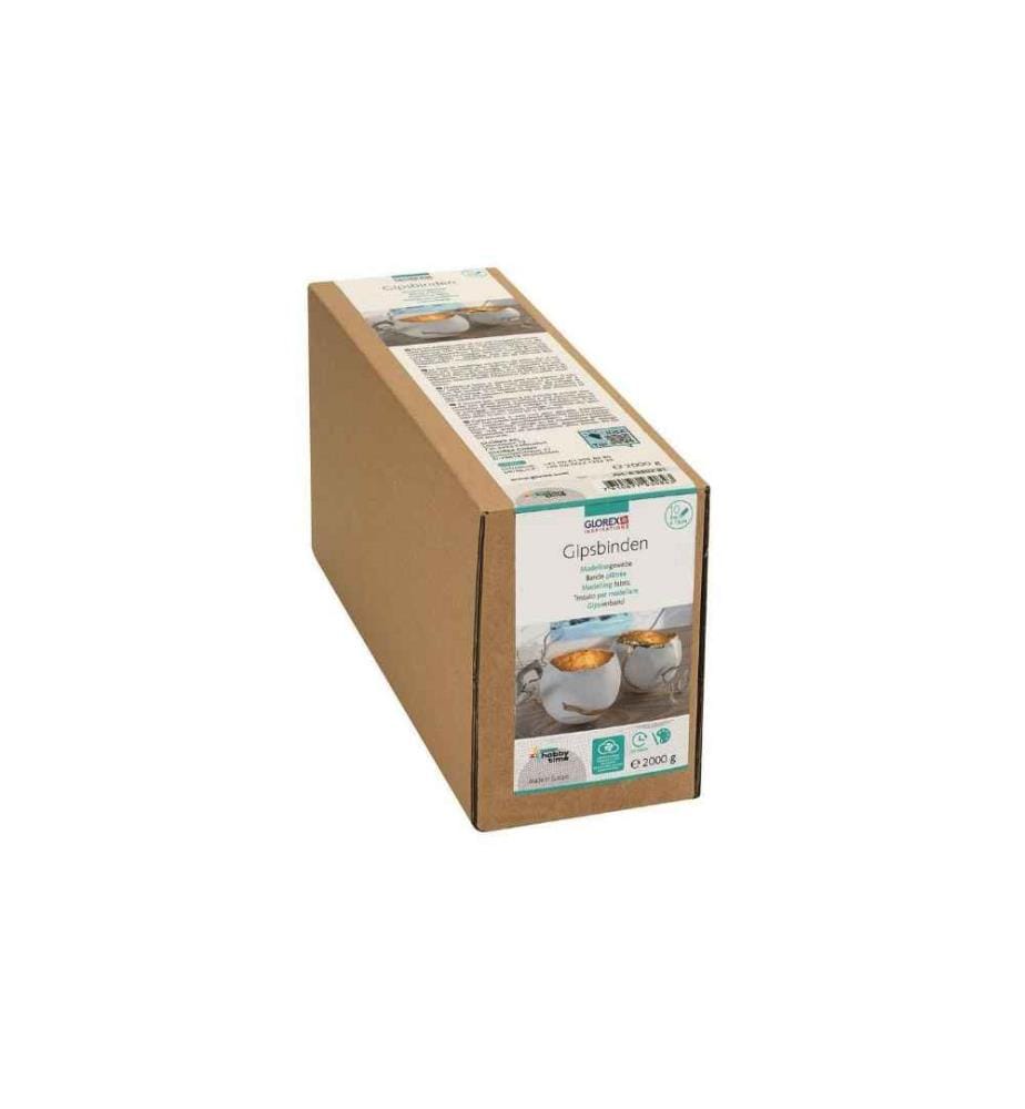 GLOREX - Bandes de plâtre Blanc 5 m x 10 cm, 10 rouleaux, 2 kg