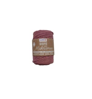 GLOREX - Wolle Makramee Rope gedreht 3 mm, 250 g, Rot