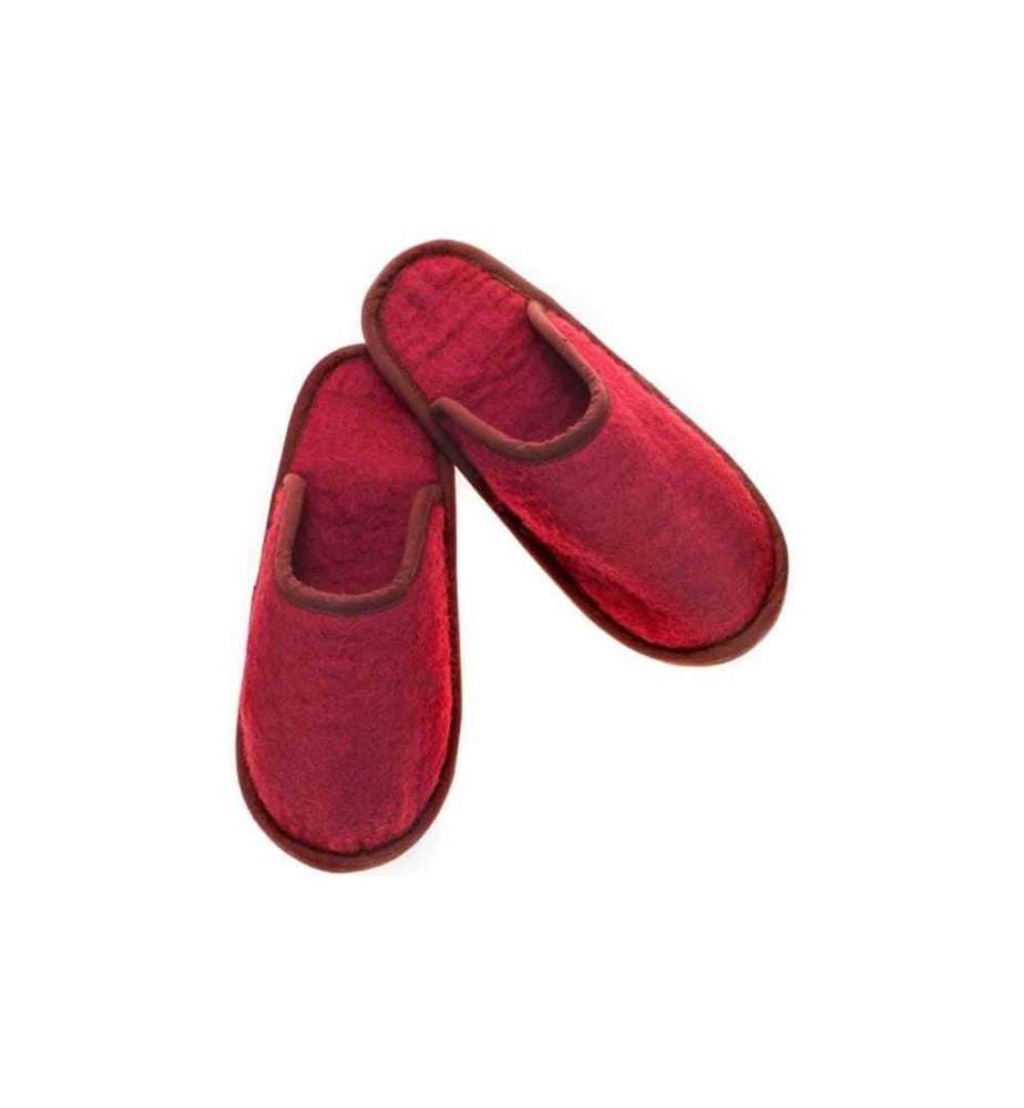 GLOREX - Pantoufles en feutre Rouge, taille L