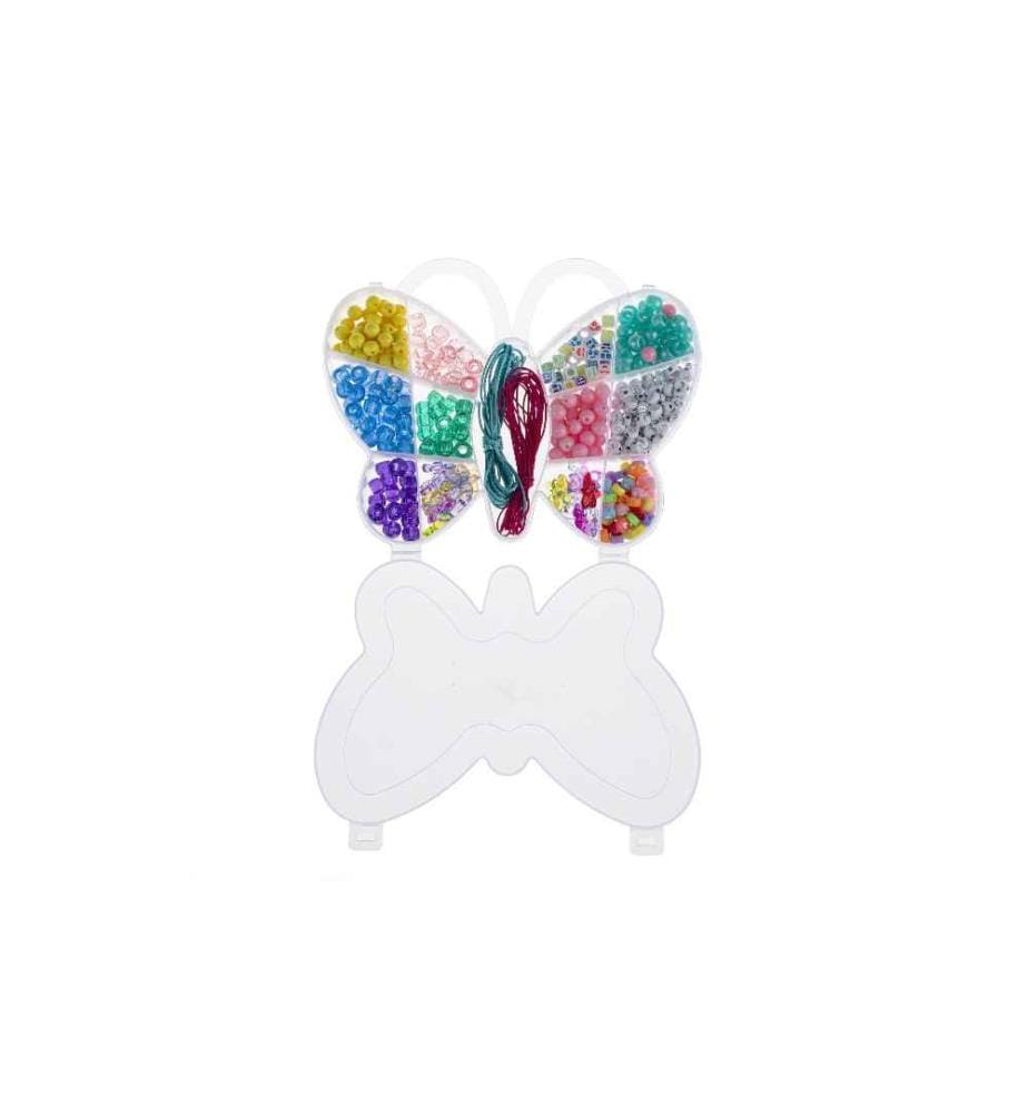 GLOREX - Kit de perles Papillon Plastique, env. 510 pièces, multicolore