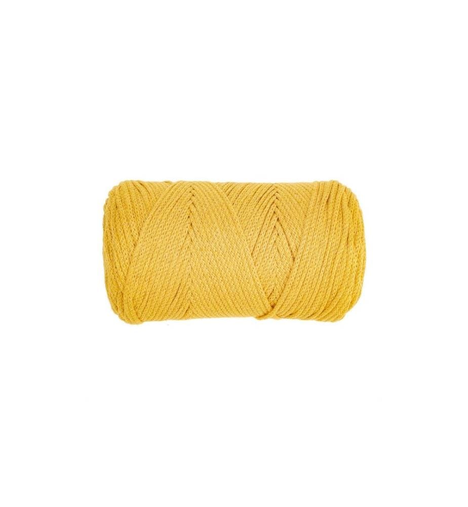 GLOREX - Laine Macramee Cotton 2 mm, 250g, Jaune moutarde