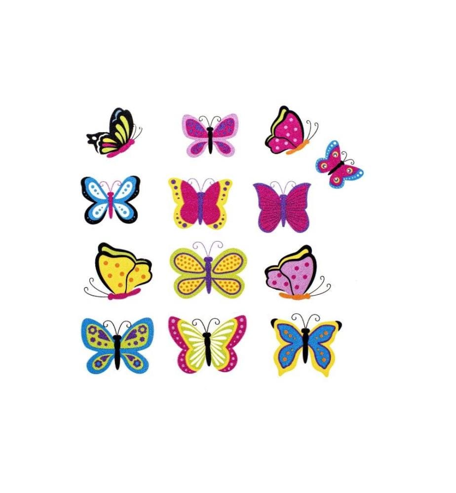GLOREX - Moosgummi Sticker Schmetterlinge 27-teilig, selbstklebend