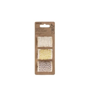 GLOREX - Kordelband Baumwollkordel Set 2 mm x 11 m, Natur