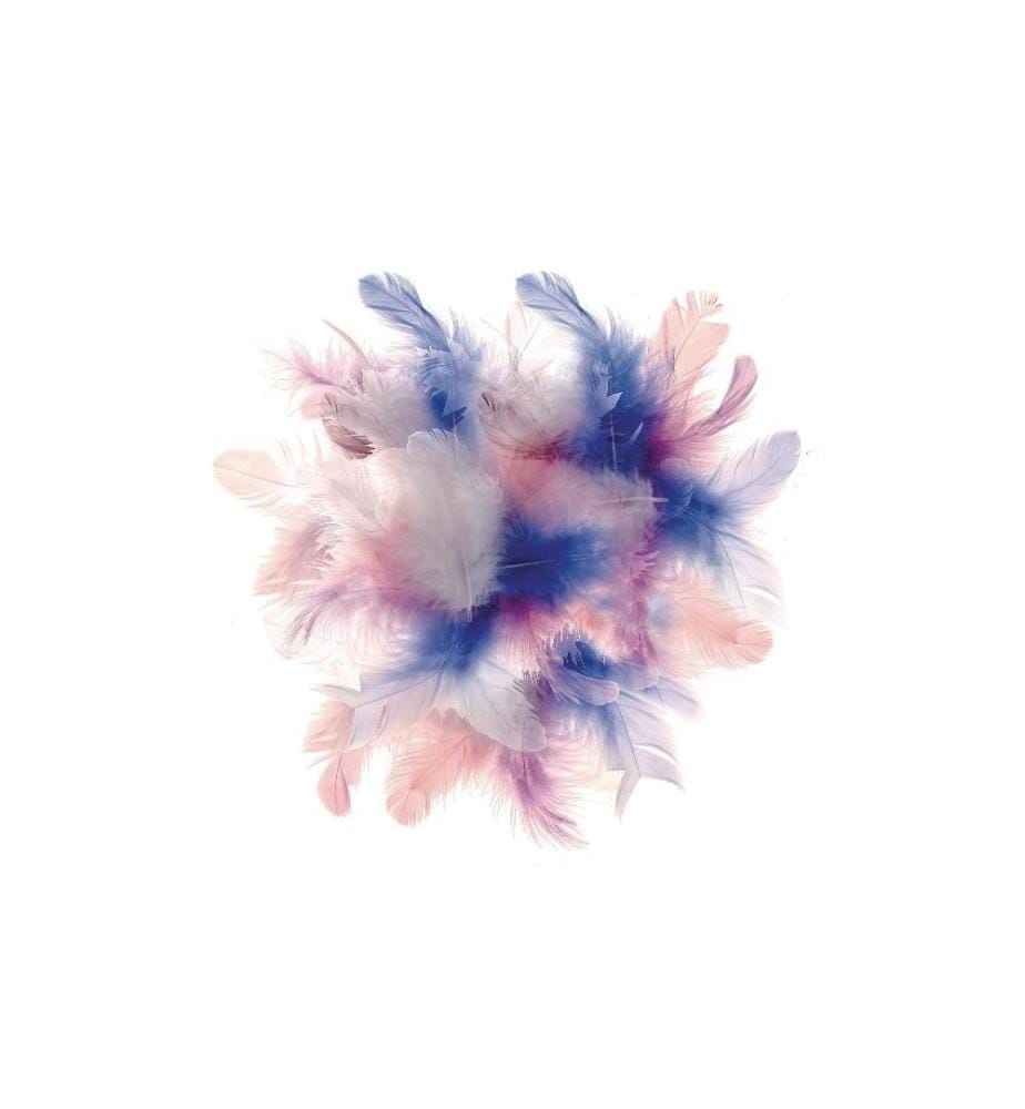 GLOREX - Federn Deco Blau/Pink/Weiss