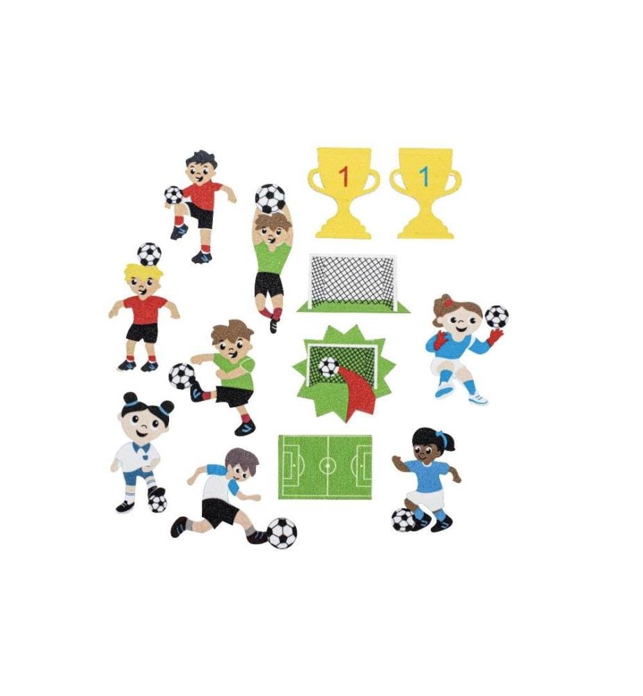 GLOREX - Moosgummi Sticker Fussball 29-teilig, selbstklebend