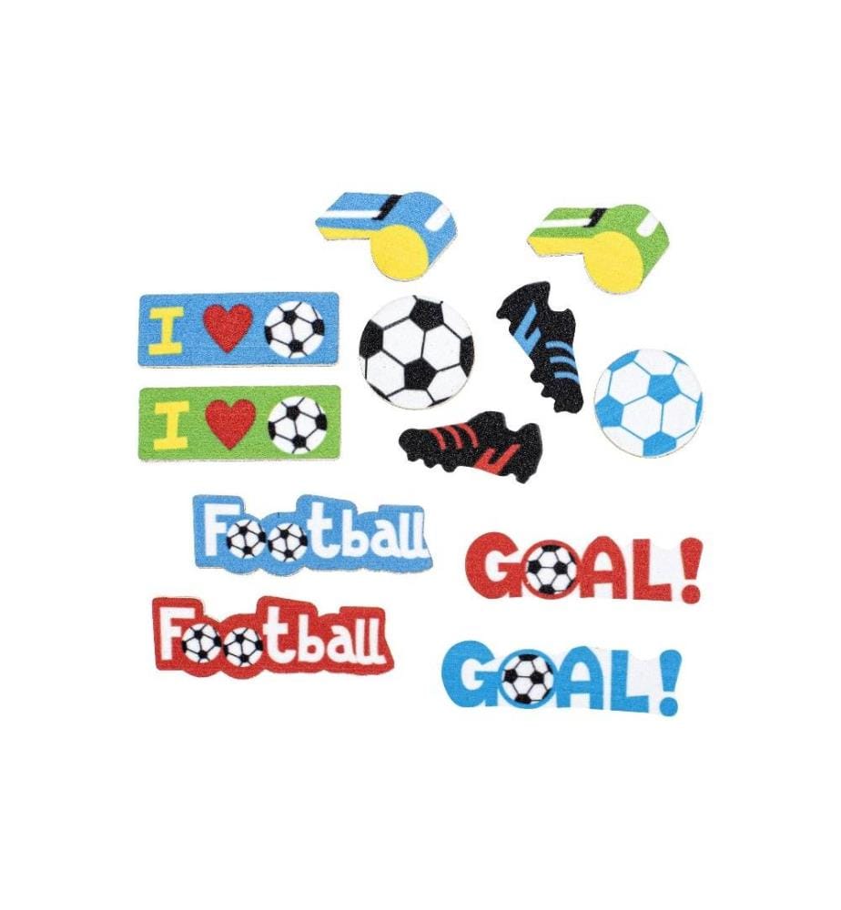 GLOREX - Moosgummi Sticker Fussball 29-teilig, selbstklebend