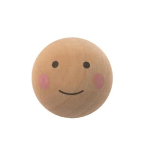 GLOREX - Holzartikel 2.5 cm Natur, Gesicht bemalt