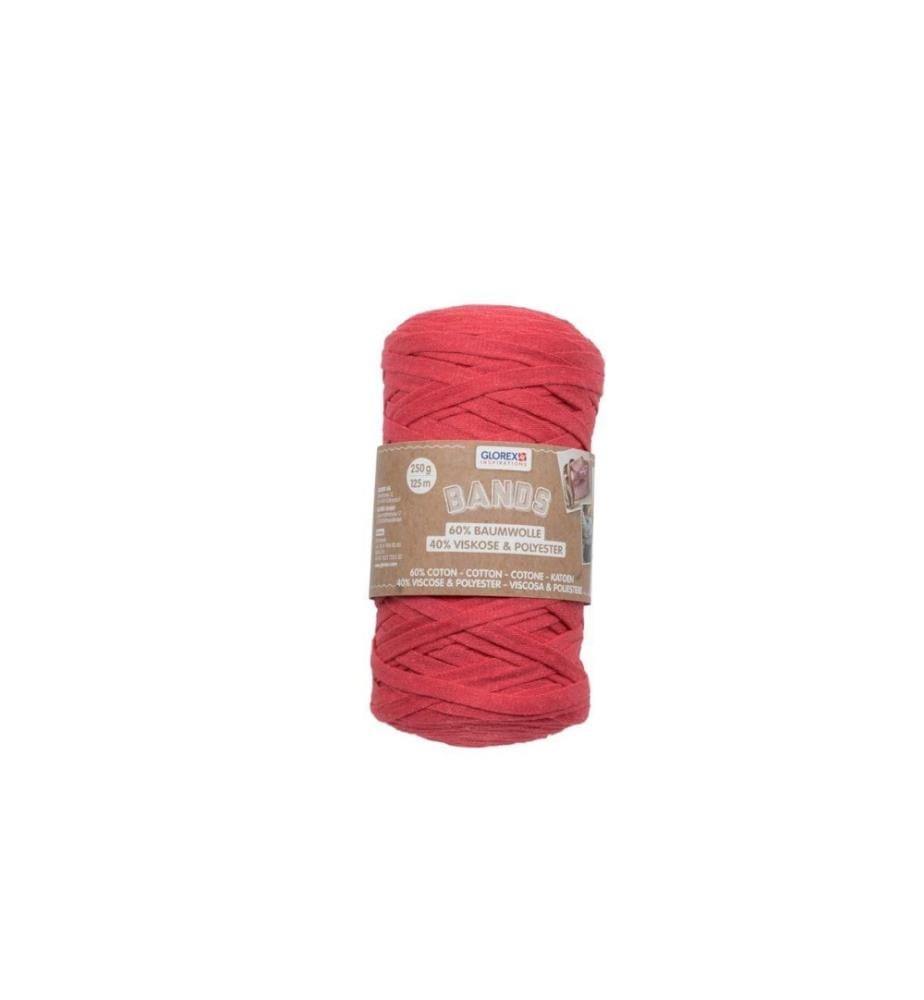 GLOREX - Wolle Makramee Bands 250 g, Rot