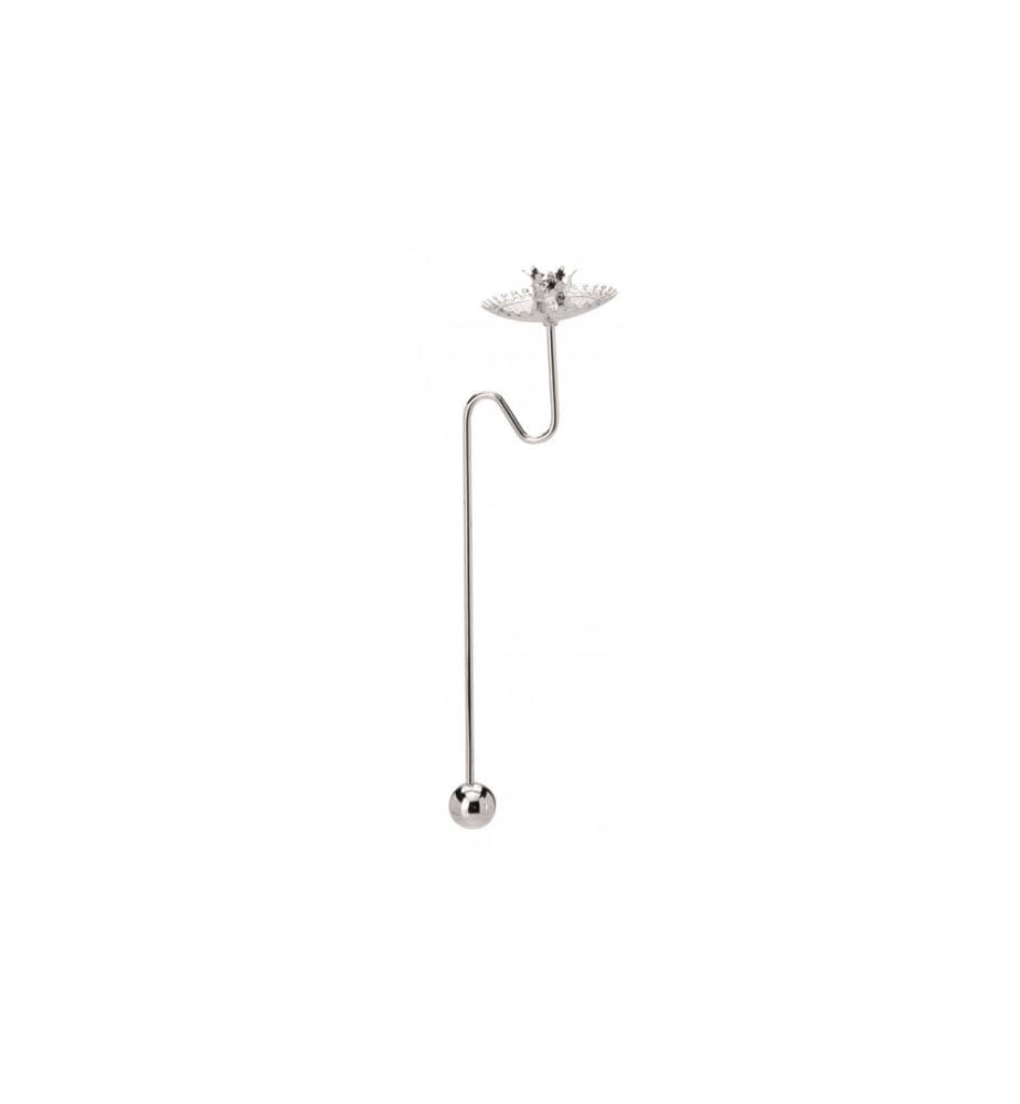 GLOREX - Kerzenhalter 20 cm, Silber, 1 Stück