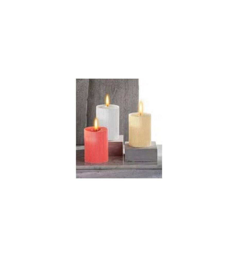GLOREX - Kerzengiessform Zylinder mit Rillen 7 x 10.5 cm