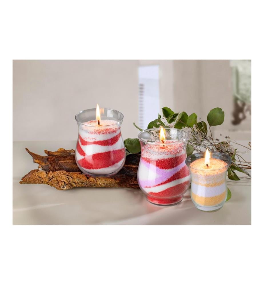 GLOREX - Kerzensand mit Docht 70g, Rot