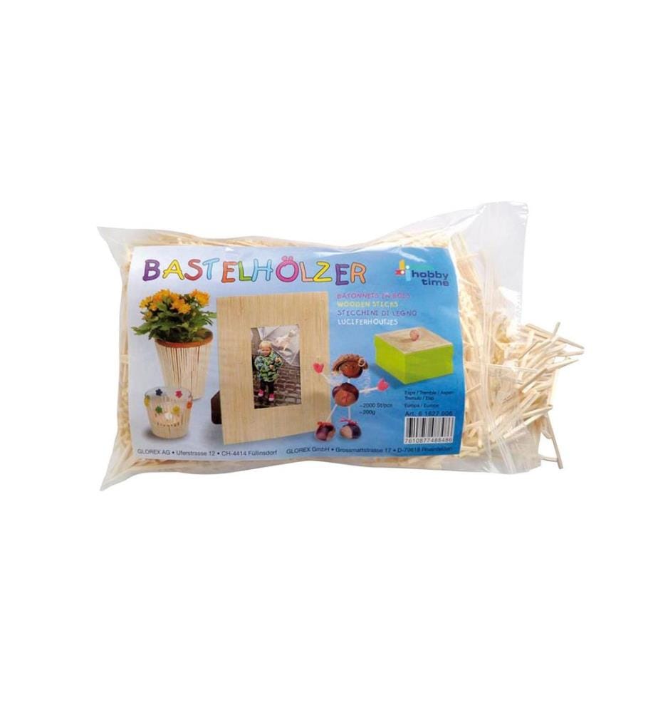 GLOREX - Holzkleinteile Bastelhölzer, 2000 Stück