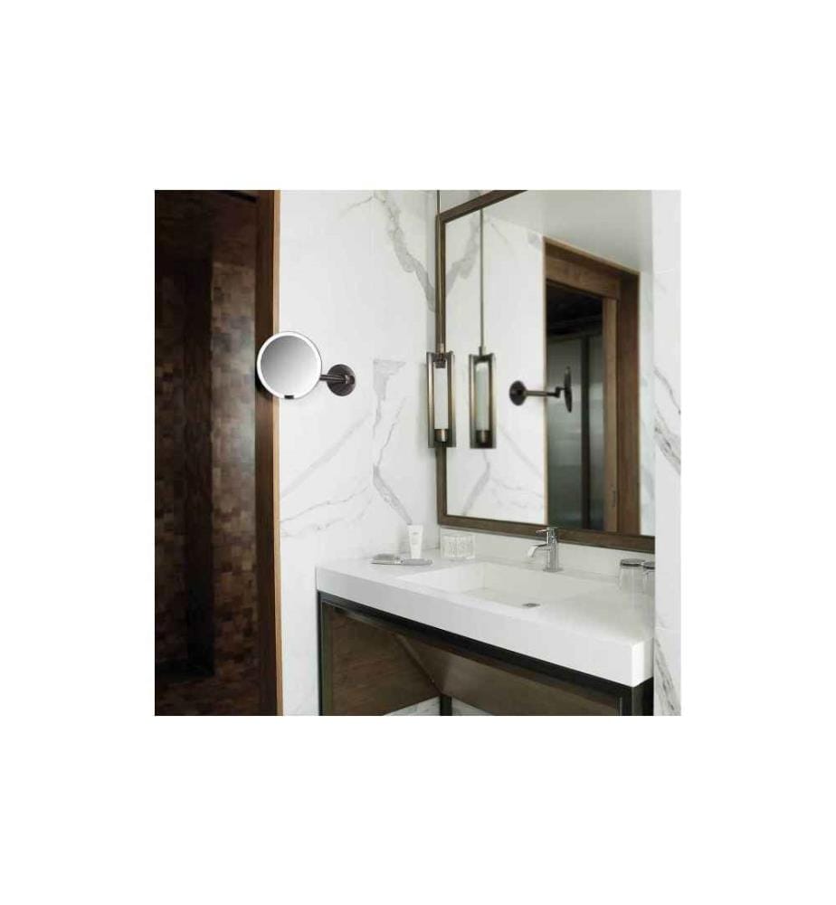 SIMPLEHUMAN - Miroir cosmétique avec capteur avec support mural bronze foncé