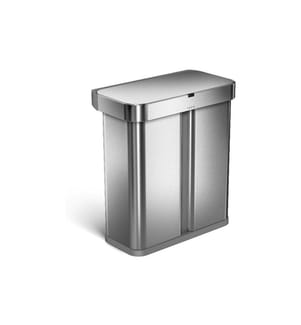 SIMPLEHUMAN - Abfalleimer Dual Compartmen 25 l, Silber