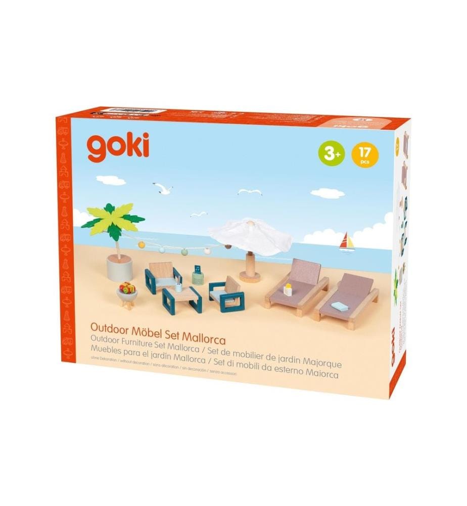GOKI - Meuble de maison de poupée Set de meubles d'extérieur Mallorca