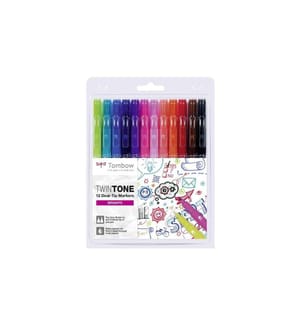TOMBOW - Fineliner TwinTone Brights 0.8 mm, 0.3 mm, 12 Stück