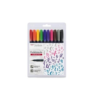 TOMBOW - Fineliner Fudenosuke WS-BS farbig, 10er Set