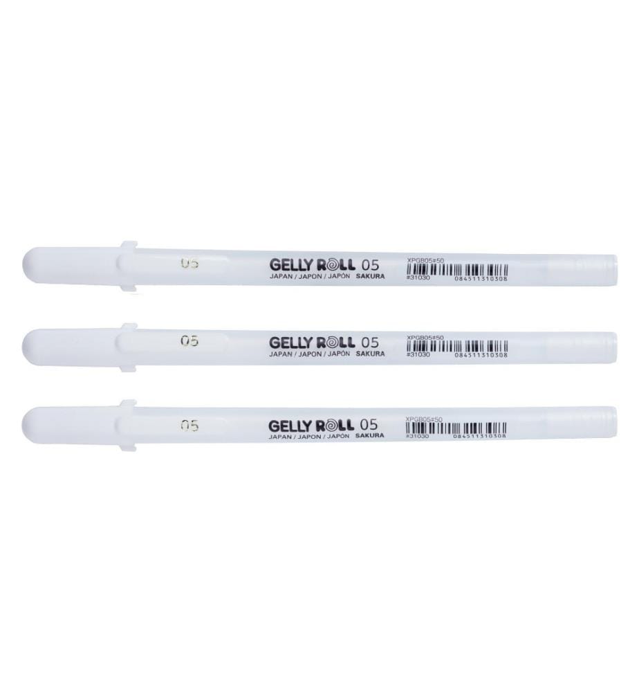 SAKURA - Gelschreiber Gelly Roll Basic 3er-Set Fein, Weiss