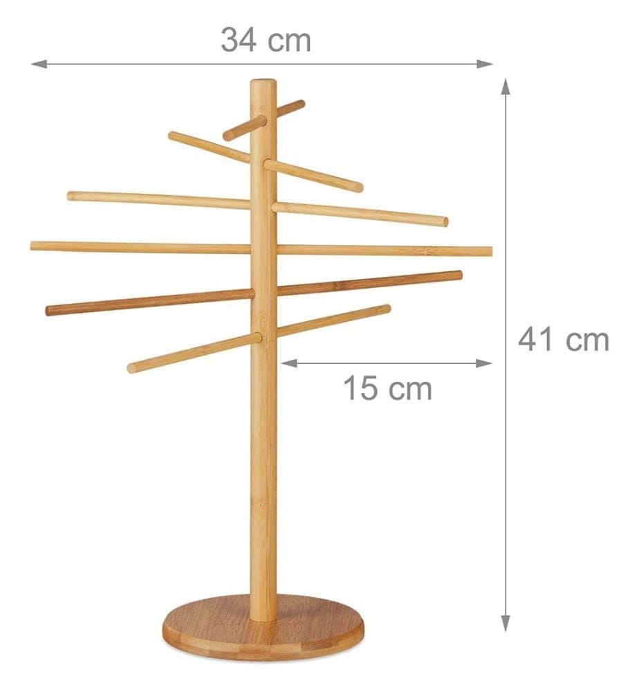 RELAXDAYS Relaxdays Bamboo Pasta Drying Rack, 12… DeinDeal