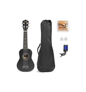 MAX - Ukulele UKEY Set Soprano Schwarz 21 Zoll