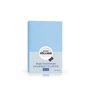 JULIUS ZÖLLNER - Fix-Leintuch Jersey 90 x 40 cm, Hellblau