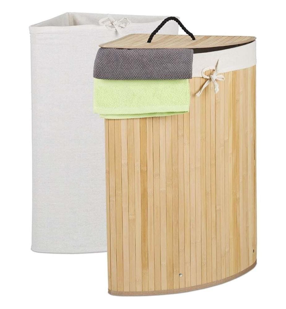 RELAXDAYS Relaxdays Corner Laundry Basket Bamboo… DeinDeal