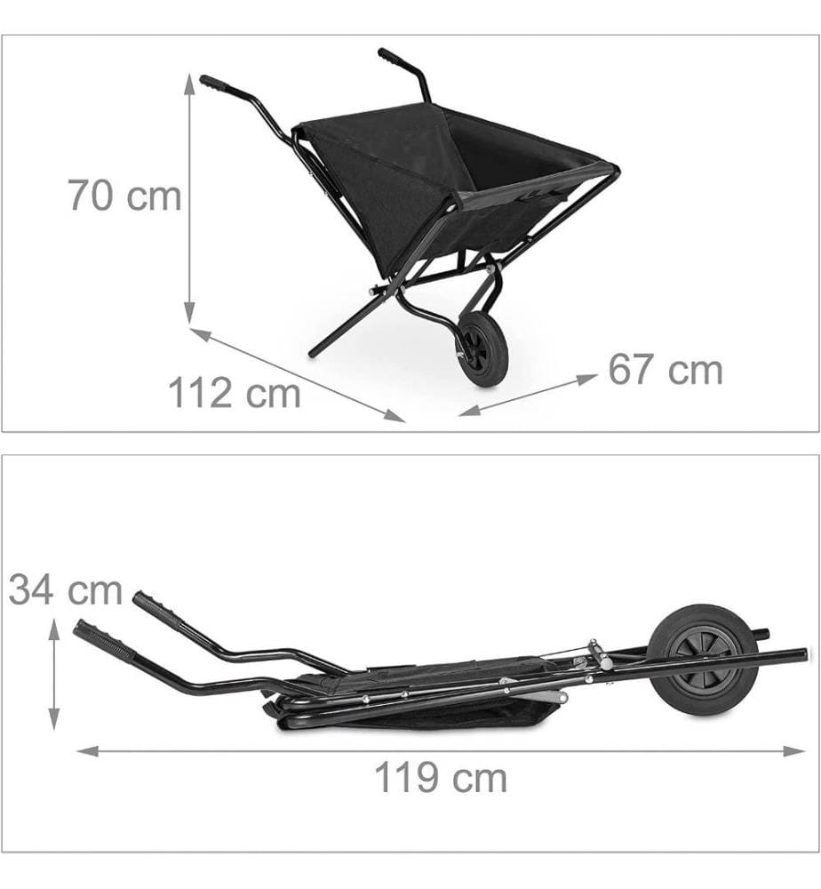 RELAXDAYS Relaxdays Folding wheelbarrow with sol… DeinDeal