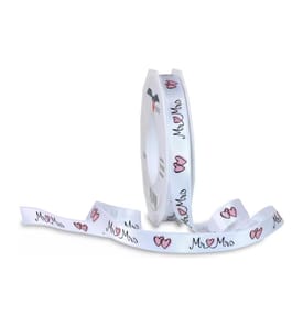 PATTBERG - Satinband Hochzeit 15 mm x 20 m, Weiss
