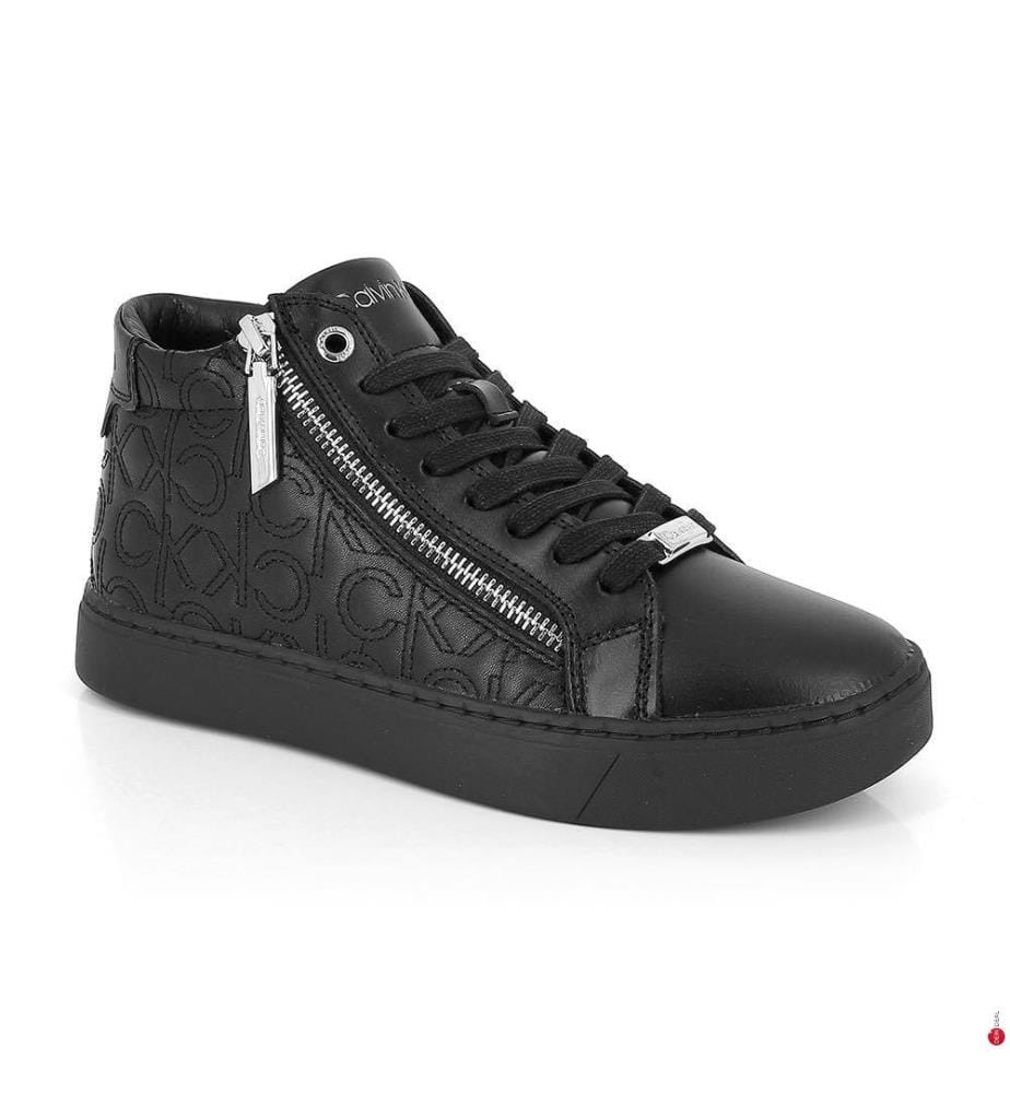 CALVIN KLEIN - Leder-Sneakers - Schwarz