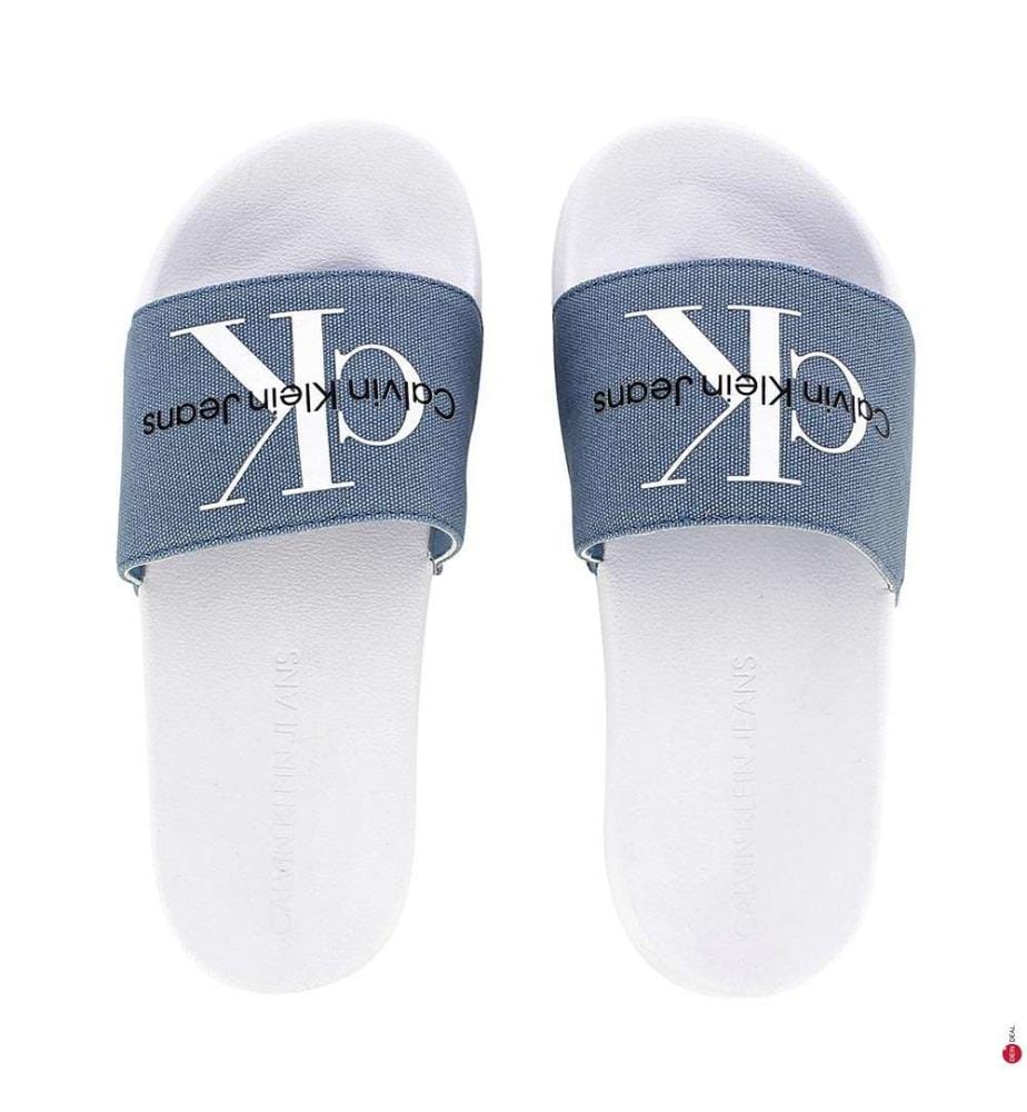 CALVIN KLEIN - Pantoletten - Blau und Weiss
