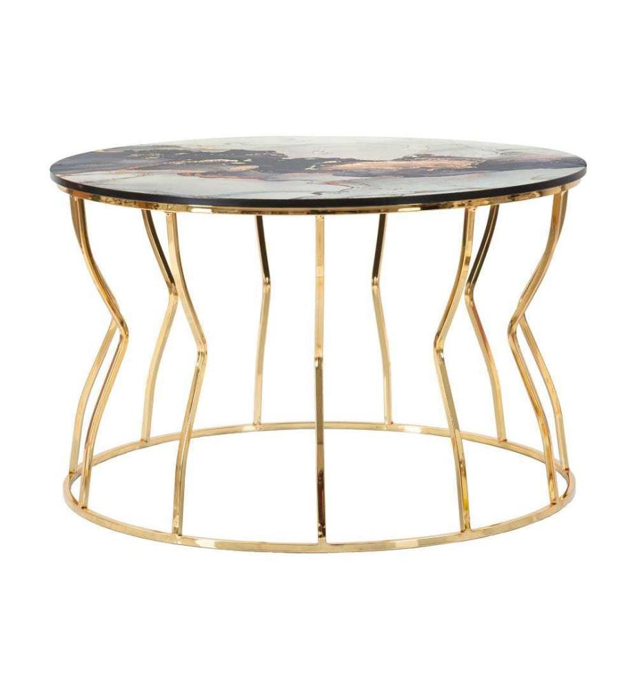 MAURO FERRETTI - Table Basse - Dor� et Gris