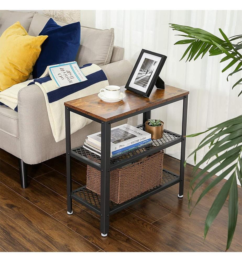 VASAGLE - Table d'Appoint - 60 x 30 x 60 cm - Marron