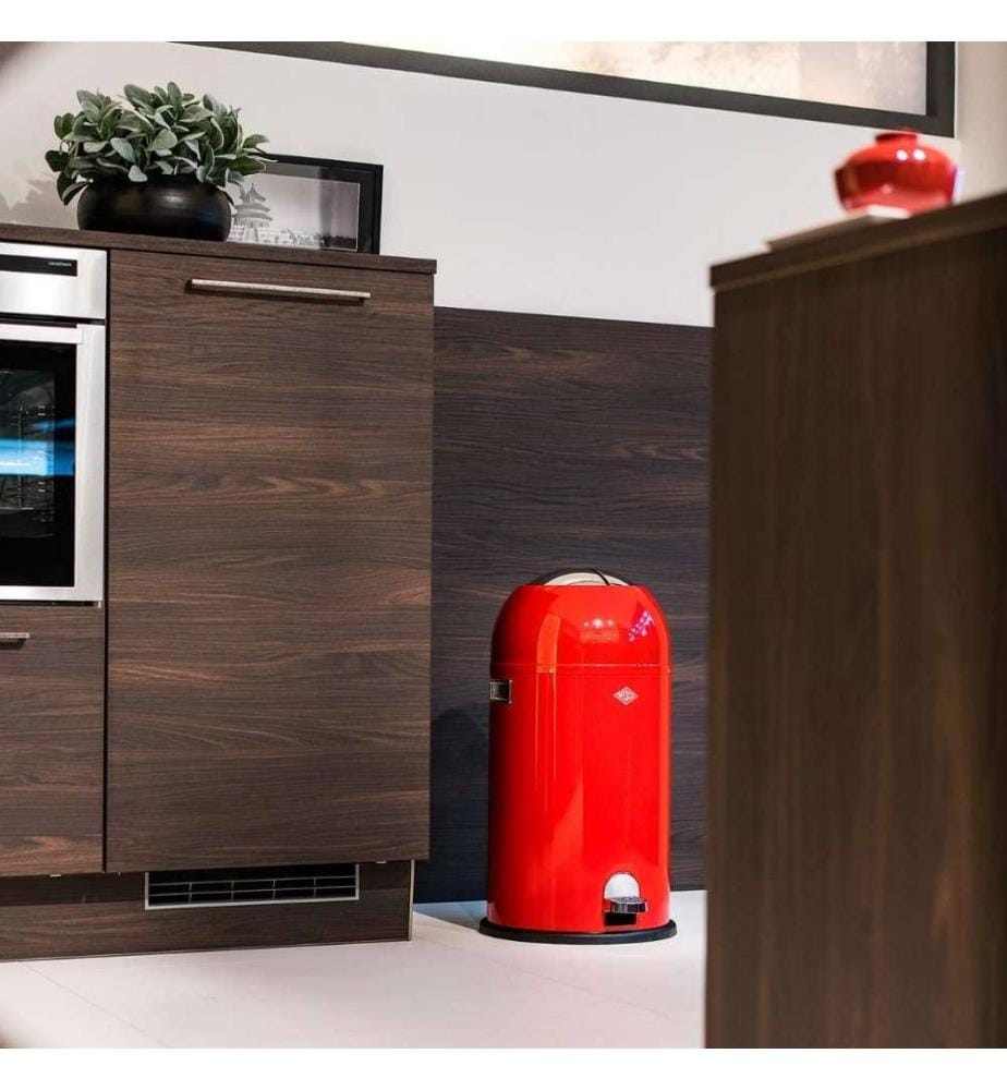 Wesco Kickmaster Abfallsammler 33 Liter Weiß - Tretmülleimer 37,5x37,5x69cm