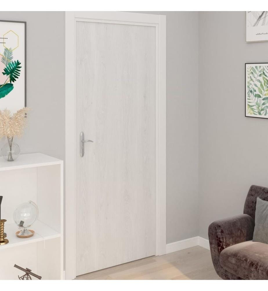 Films autoadhésifs pour portes 4 pcs Bois blanc 210x90 cm PVC