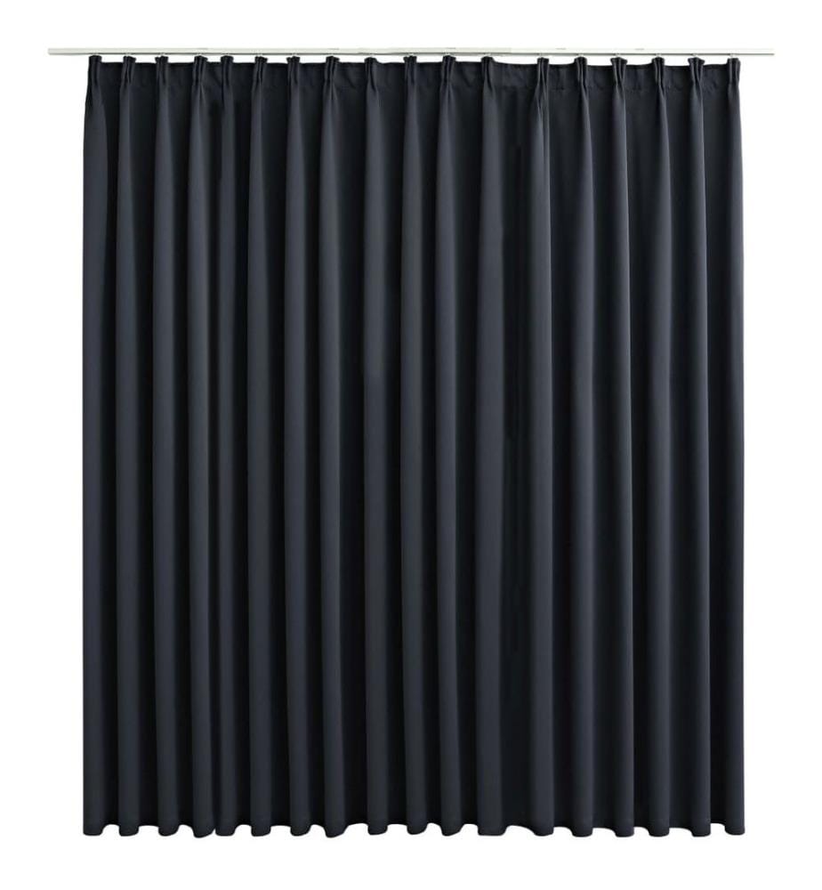 Rideau occultant avec crochets Noir 290x245 cm