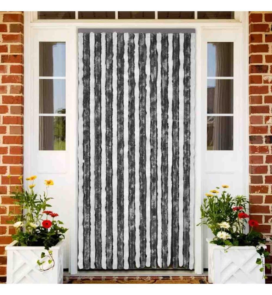 Insektenschutz-Vorhang Grau und Weiss 100x220 cm Chenille