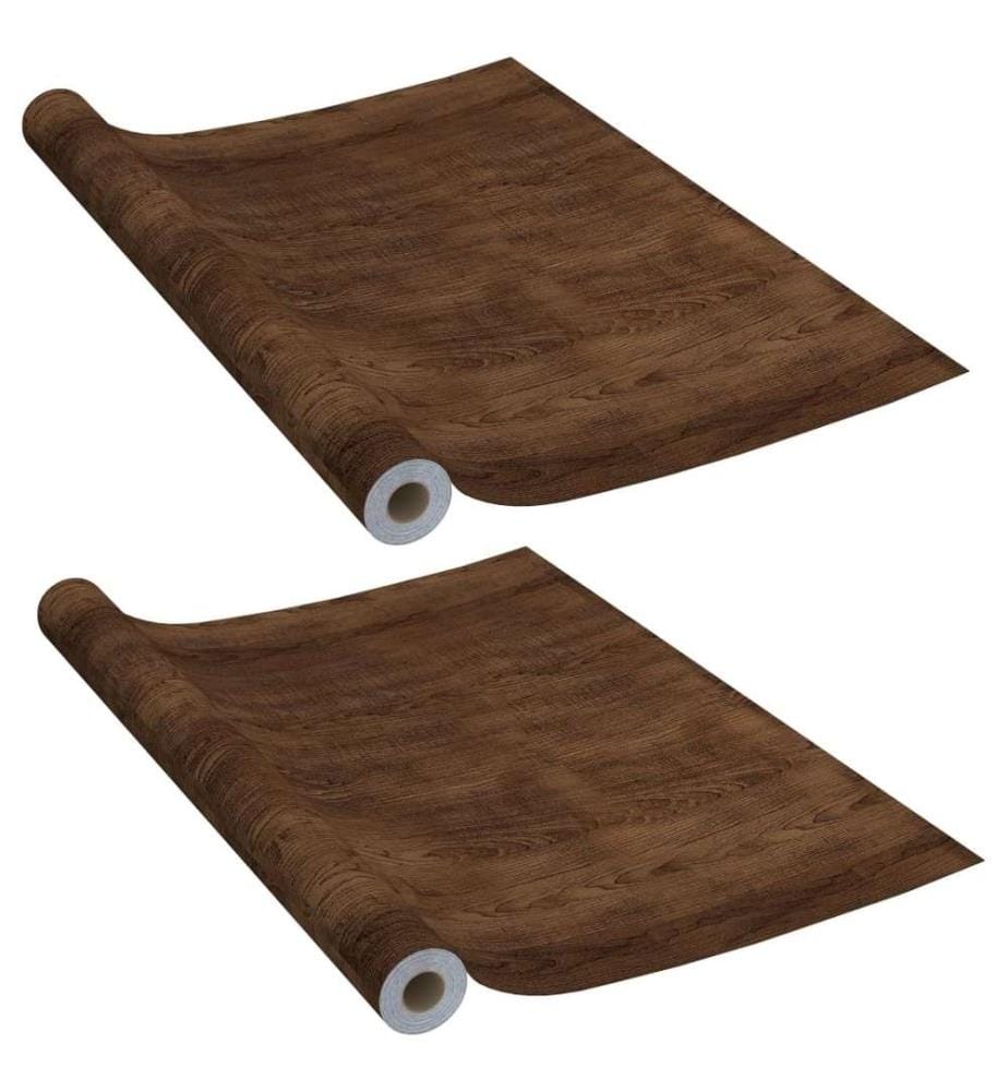 Films autoadhésifs pour portes 2 pcs Chêne foncé 210x90 cm PVC