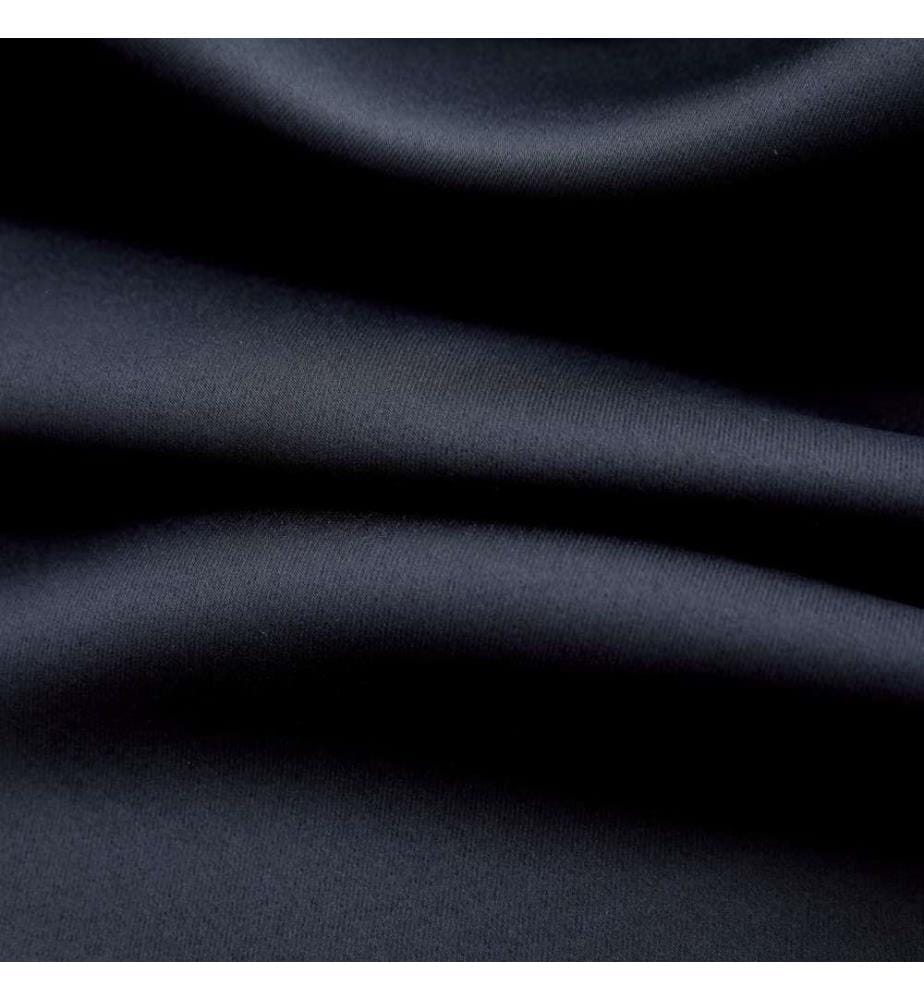 Verdunkelungsvorhänge mit Metallösen 2 Stk. Schwarz 140x225 cm