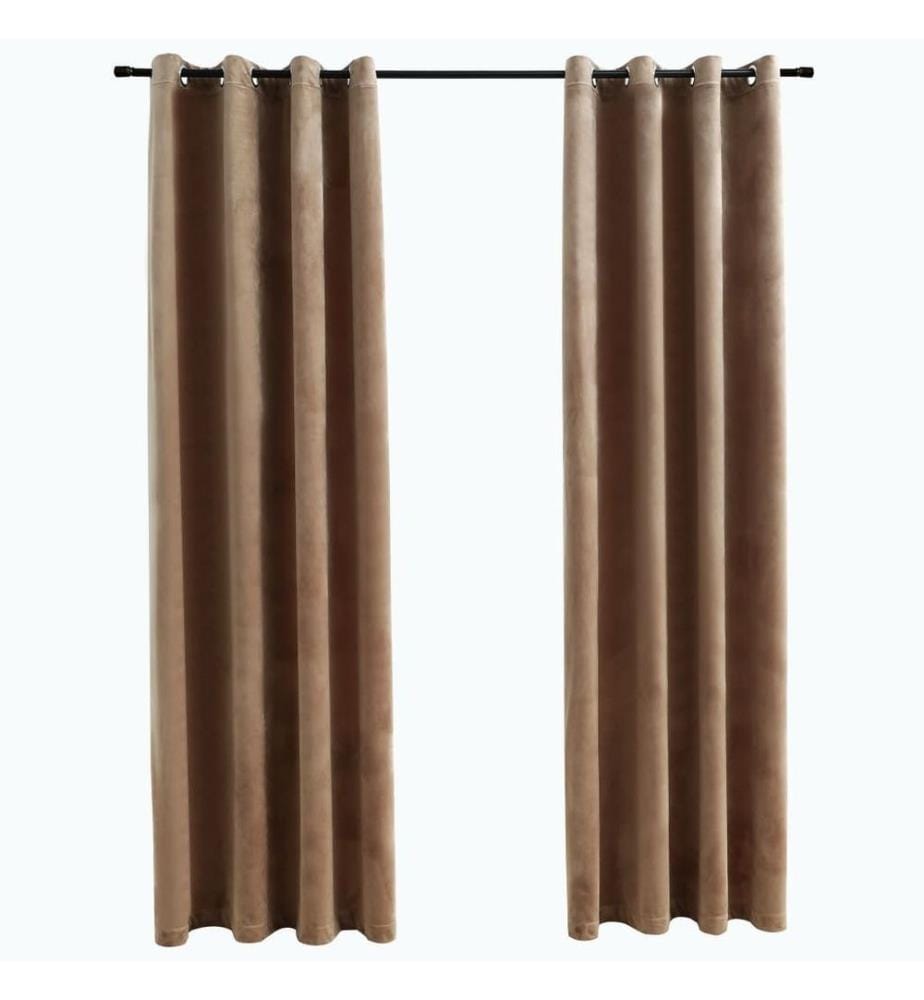 Verdunkelungsvorhänge mit Ösen 2 Stk. Samt Beige 140x245 cm