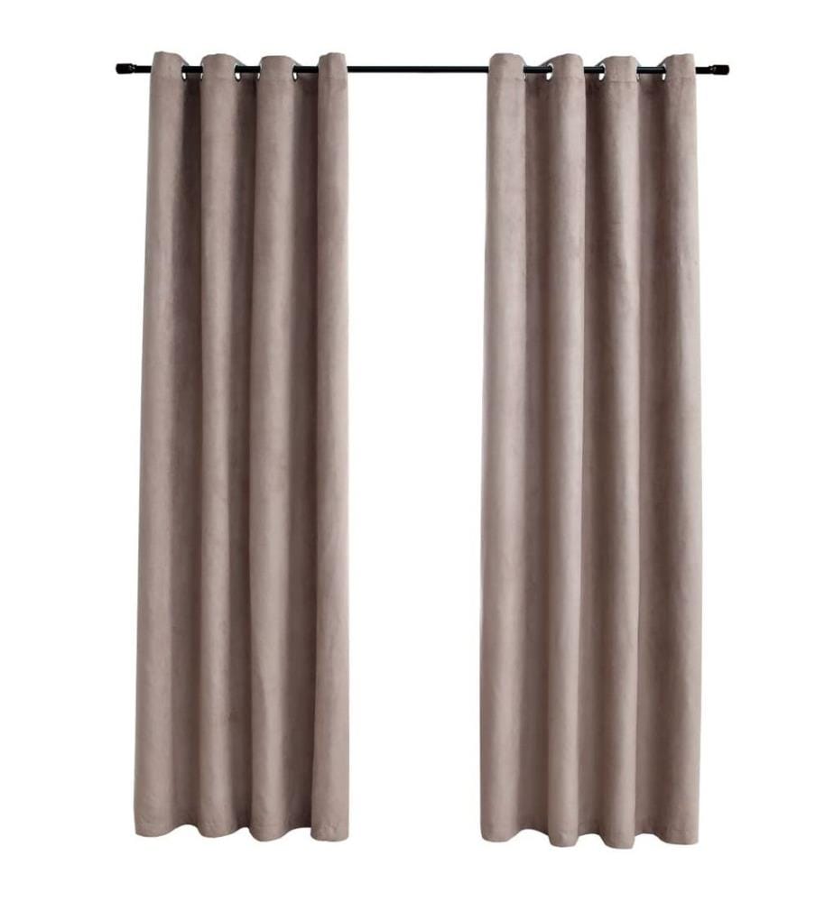 Verdunkelungsvorhänge mit Metallösen 2 Stk. Taupe 140x225 cm