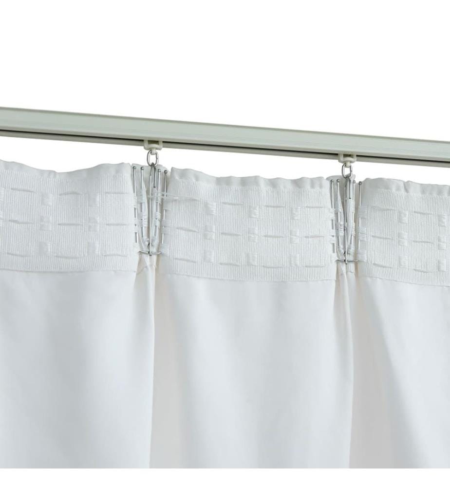 Rideaux occultants avec crochets 2 pcs Blanc cassé 140x175 cm