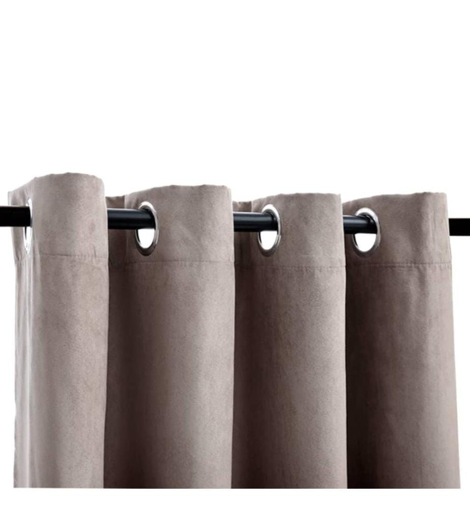 Verdunkelungsvorhänge mit Metallösen 2 Stk. Taupe 140x175 cm