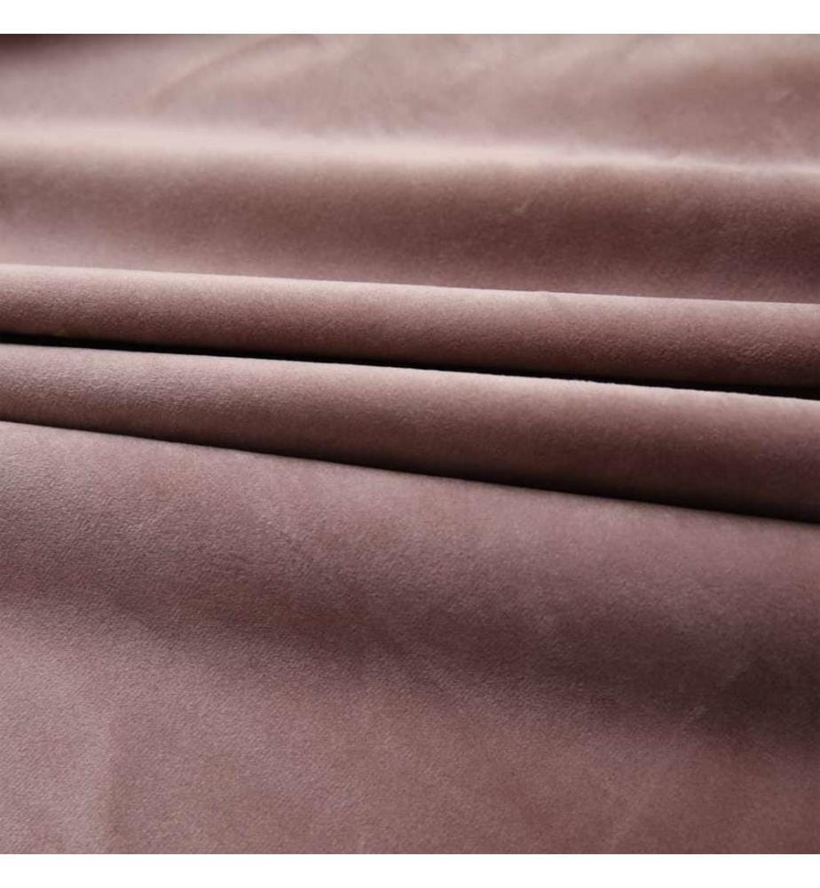 Verdunkelungsvorhänge Haken 2 Stk. Samt Antik-Rosa 140x225cm