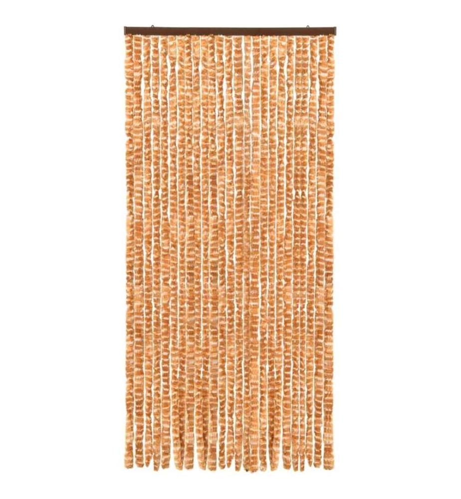 Insektenschutz-Vorhang Ocker und Weiss 100x220 cm Chenille