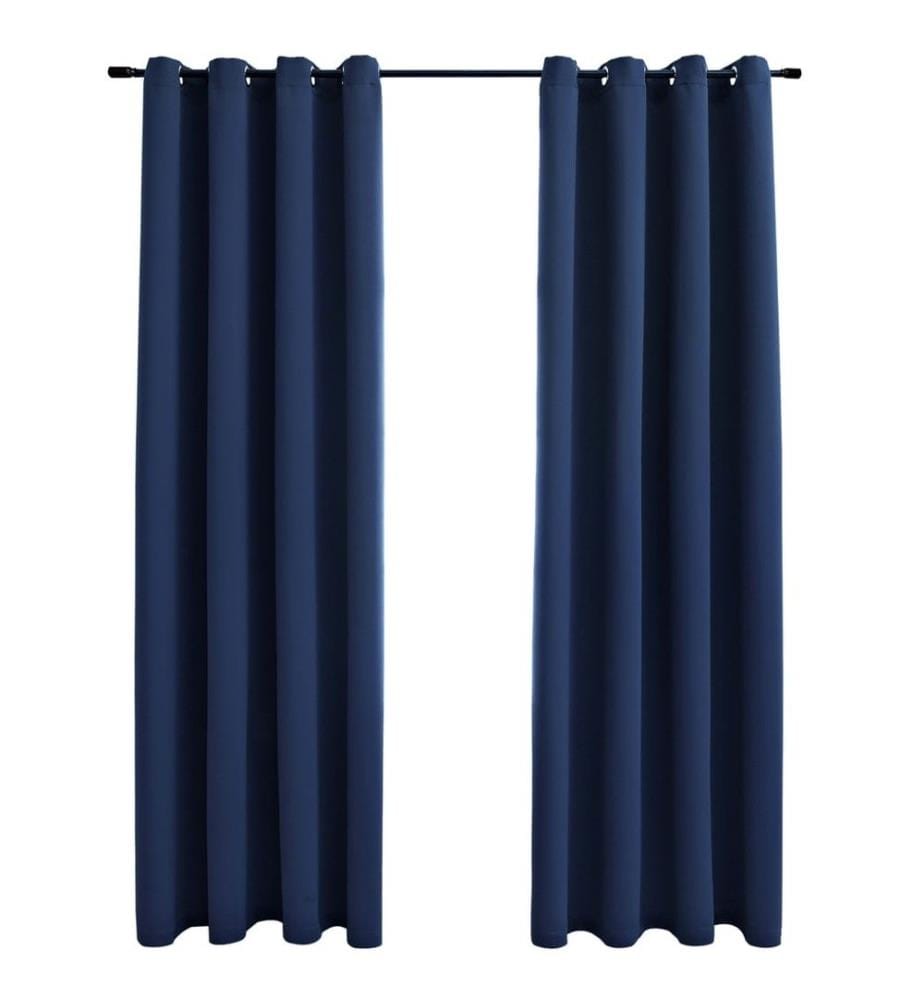 Verdunkelungsvorhänge mit Metallösen 2 Stk. Blau 140x175 cm