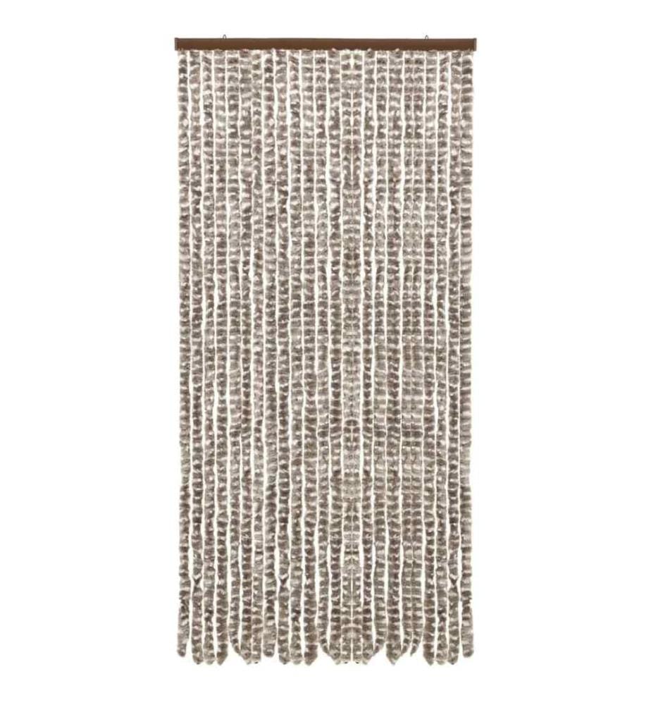 Insektenschutz-Vorhang Taupe und Weiss 100x220 cm Chenille