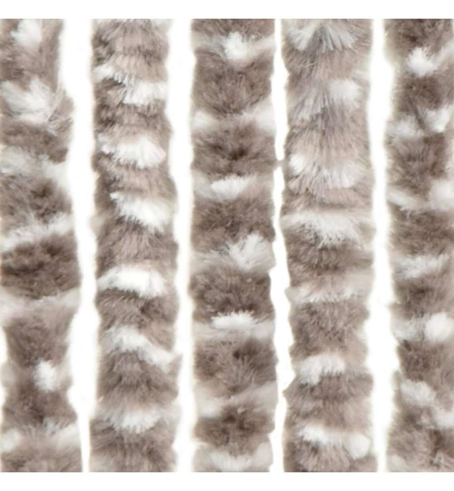Insektenschutz-Vorhang Taupe und Weiss 90x220 cm Chenille