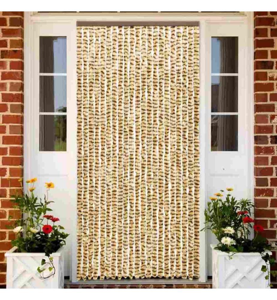 Insektenschutz-Vorhang Beige und Braun 90x220 cm Chenille