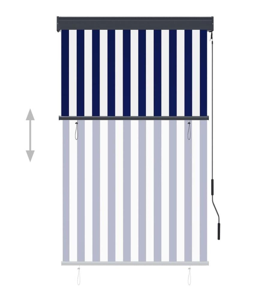 Aussenrollo 100 x 250 cm Blau und Weiss